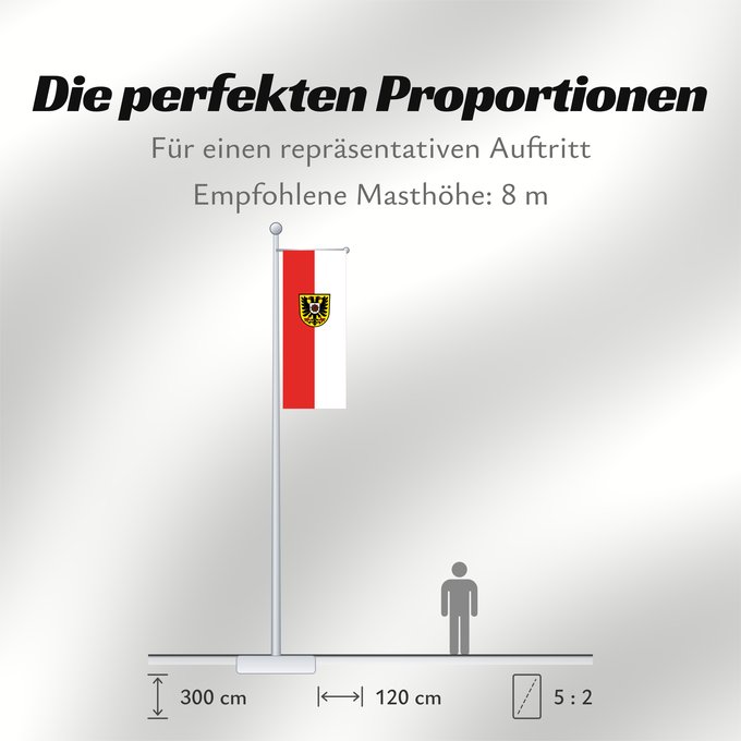 Proportionen der Flagge: Kraichtal (Nördliches Baden-Württemberg)