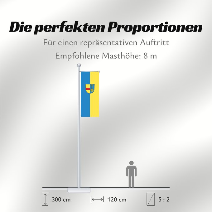 Proportionen der Flagge: Hügelsheim (Nördlicher Schwarzwald)