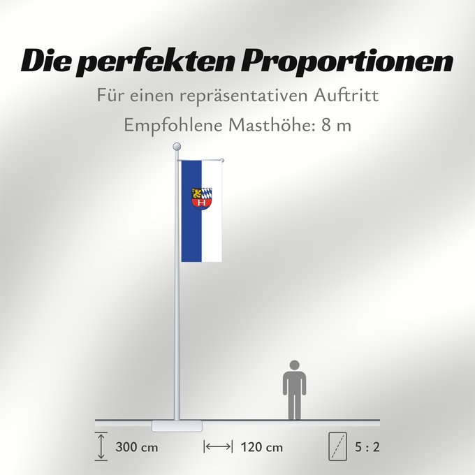 Proportionen der Flagge: Heddesheim (Nördliches Baden-Württemberg)