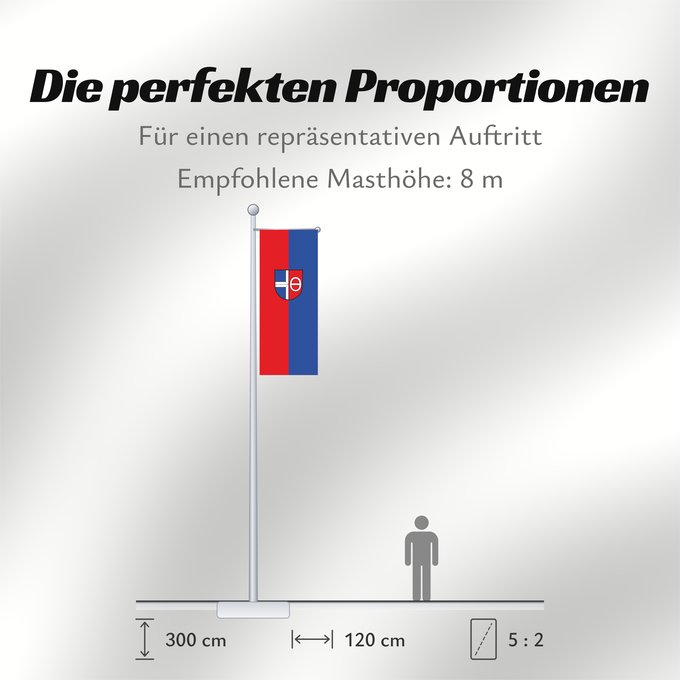 Proportionen der Flagge: Malsch (Nördliches Baden-Württemberg)
