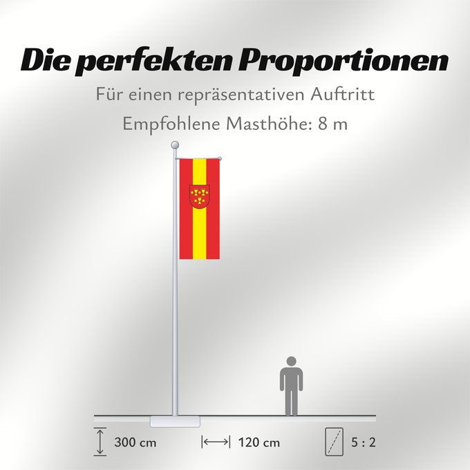 Proportionen der Flagge: Staufen im Breisgau (Südlicher Schwarzwald)