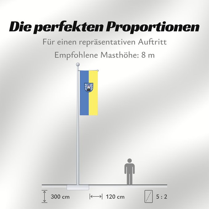 Proportionen der Flagge: Waldkirch (Südlicher Schwarzwald)