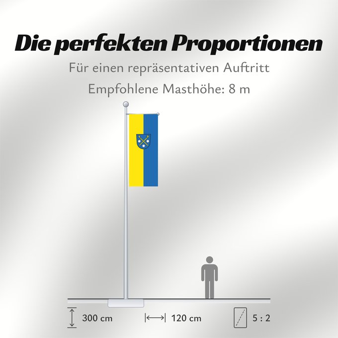 Proportionen der Flagge: Villingendorf (Mittlerer Schwarzwald)