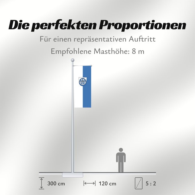 Proportionen der Flagge: Donaueschingen (Mittlerer Schwarzwald)