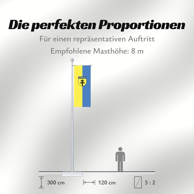 Proportionen der Flagge: Dornstadt (Schwäbische Alb)