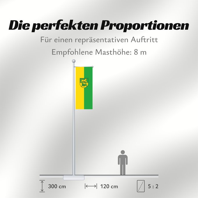 Proportionen der Flagge: Dürmentingen (Württembergisches Allgäu Oberschwaben)