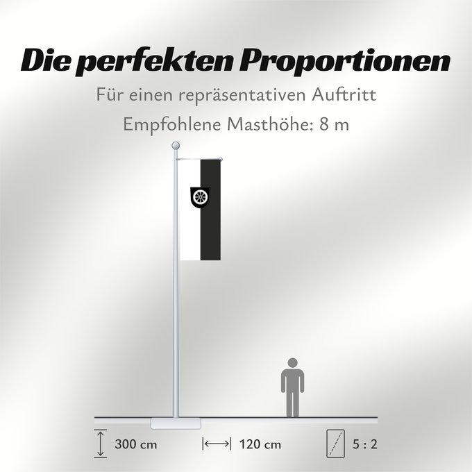 Proportionen der Flagge: Erolzheim (Württembergisches Allgäu Oberschwaben)