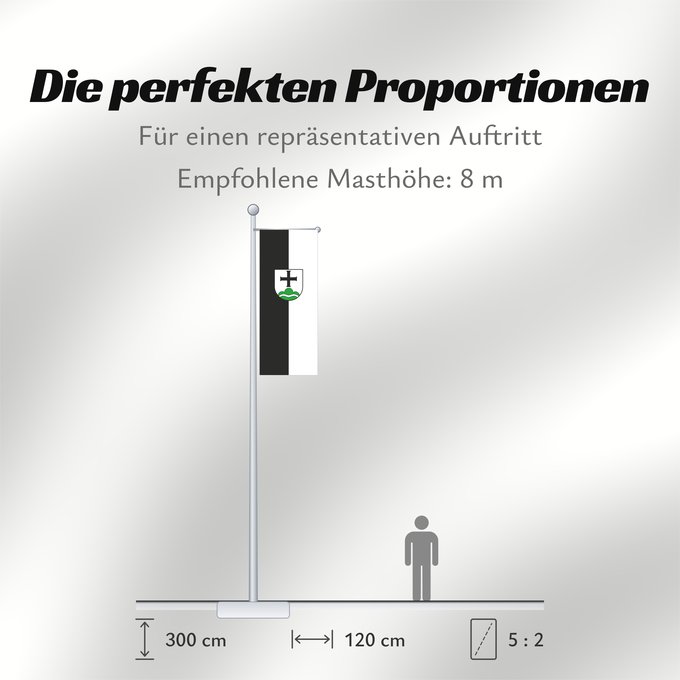Proportionen der Flagge: Achberg (Württembergisches Allgäu Oberschwaben)
