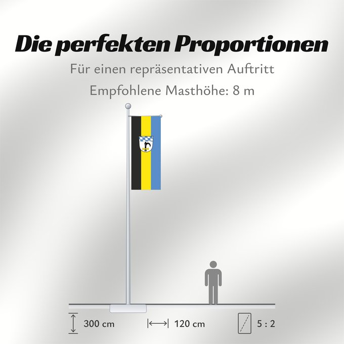 Proportionen der Flagge: Marktl, M (Inn-Salzach)