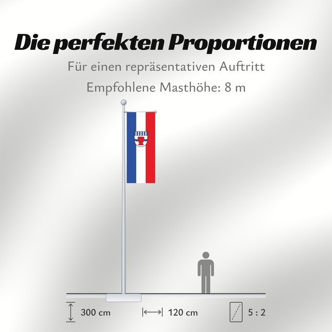 Proportionen der Flagge: Obertaufkirchen (Inn-Salzach)