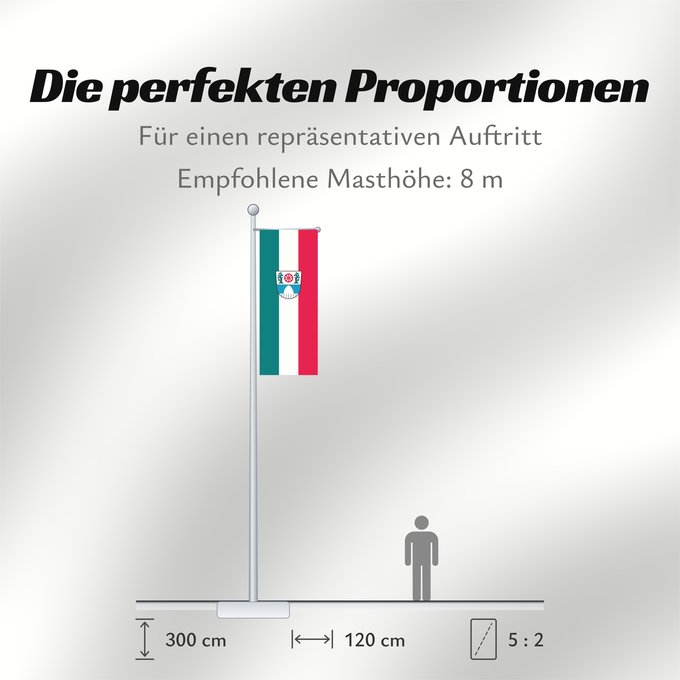 Proportionen der Flagge: Garching b.München, St (Münchener Umland)