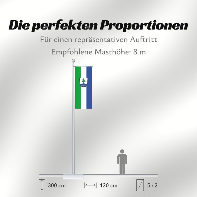 Proportionen der Flagge: Bernau a.Chiemsee (Chiemsee-Alpenland)