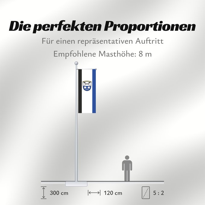 Proportionen der Flagge: Gstadt a.Chiemsee (Chiemsee-Alpenland)