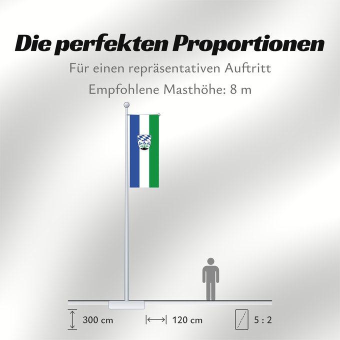 Proportionen der Flagge: Plattling, St (Bayerisches Golf- und Thermenland)
