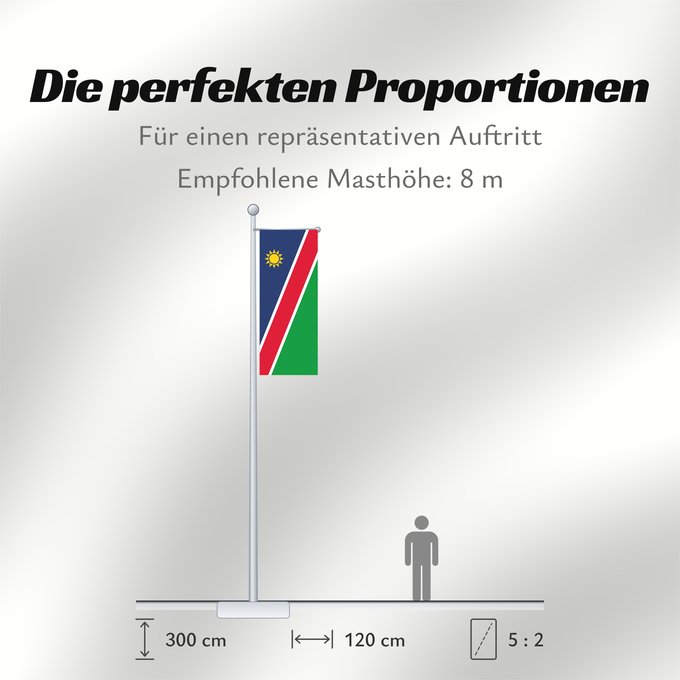 Proportionen der Flagge: Namibia Namibie Namibië