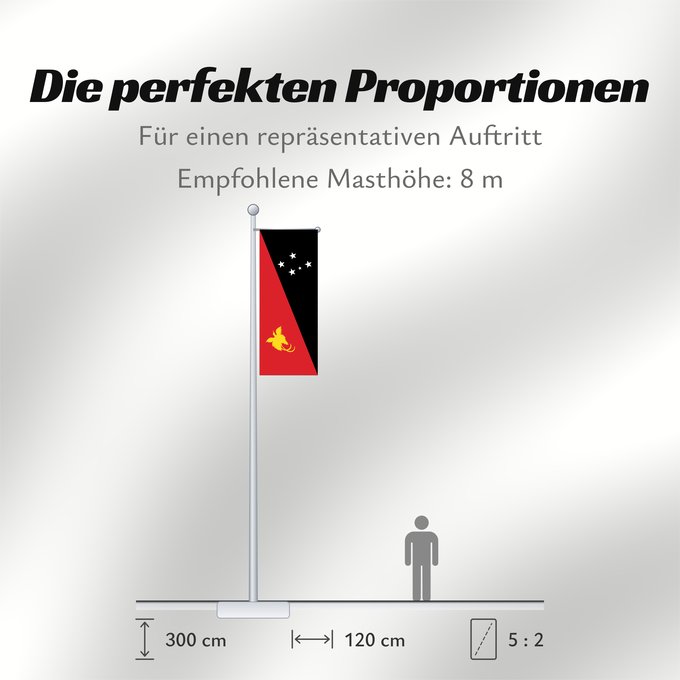 Proportionen der Flagge: Papua New Guinea	Papua New GuineaColours Pantone 186 C for red and 116 C for yellow	Papouasie-Nouvelle-Guinée	Papúa Nueva Guinea	Papua-Neuguineas	Papua Nuova Guinea	Papoea-Nieuw-Guinea	Papua-Nova Guiné	Papui-Nowej Gwinei	علم بابوا غينيا الجديدة	পাপুয়া নি