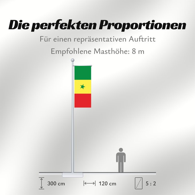 Proportionen der Flagge: Senegal	Sénégal	Senegalo	پرچم سنگال	Senegala