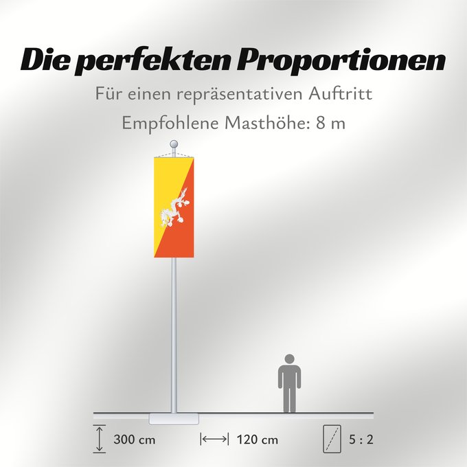 Proportionen der Flagge: Bhutan	Bhoutan	Bután	Butão	علم بوتان	ভূটানের পতাকা	ཧྥ་རན་ས་ཀྱི་དར་ཆ།	Bhutani lipp	Bhutanin	Watawat ng Bhutan	भूटान का ध्वज	Флаг Бутана	Butana	Bhutans	Bhutanu	ธงชาติ ประเทศภูฏาน