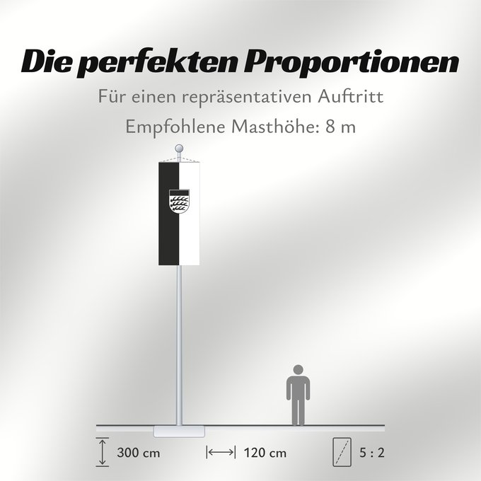 Proportionen der Flagge: Waiblingen (Region Stuttgart)