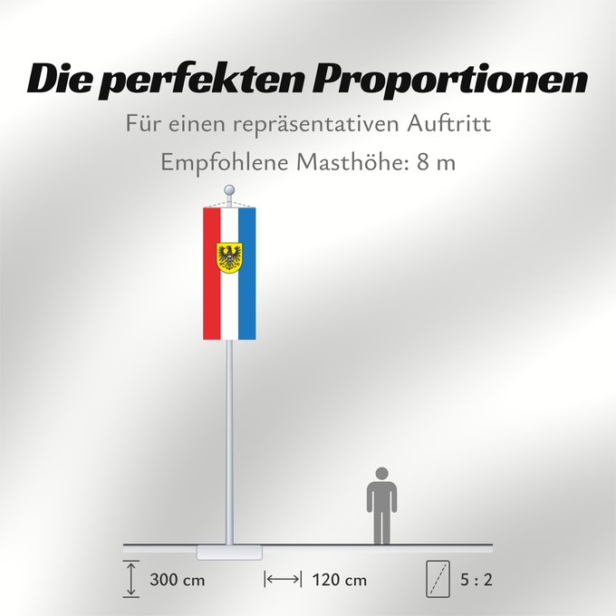 Proportionen der Flagge: Heilbronn (Nördliches Baden-Württemberg)