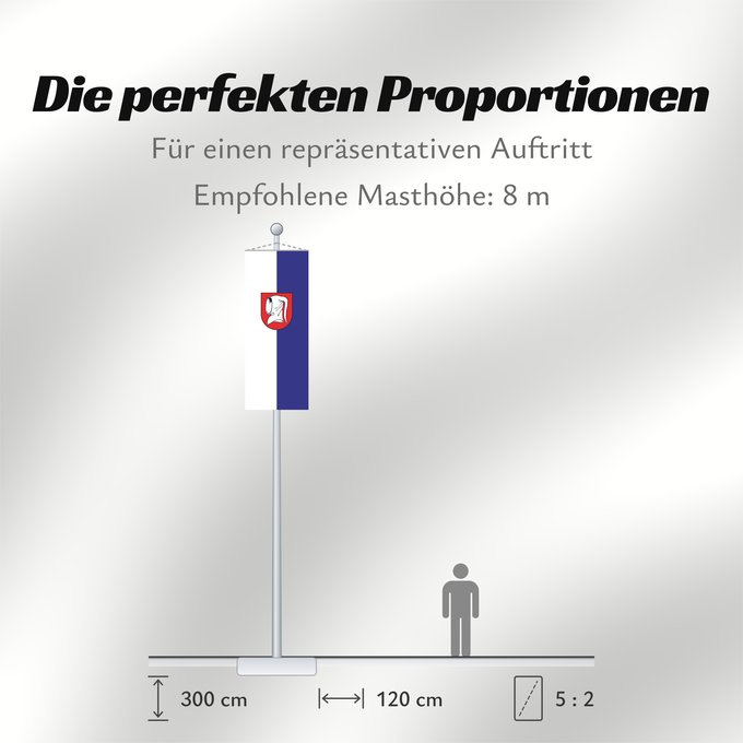 Proportionen der Flagge: Güglingen (Nördliches Baden-Württemberg)