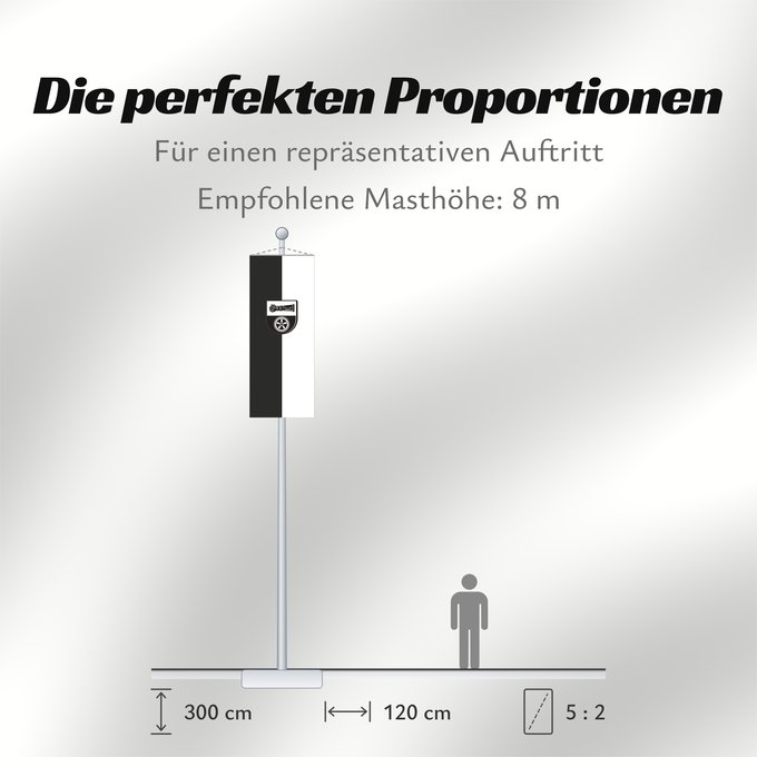 Proportionen der Flagge: Jagsthausen (Nördliches Baden-Württemberg)