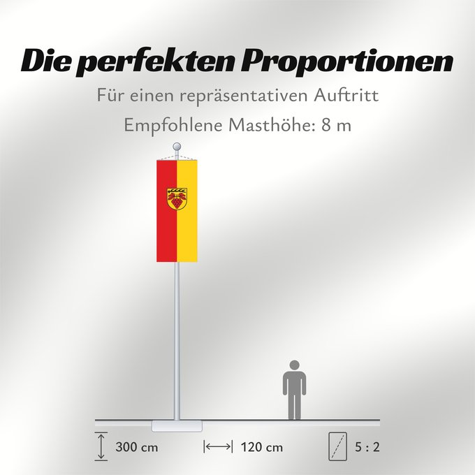 Proportionen der Flagge: Bretzfeld (Nördliches Baden-Württemberg)