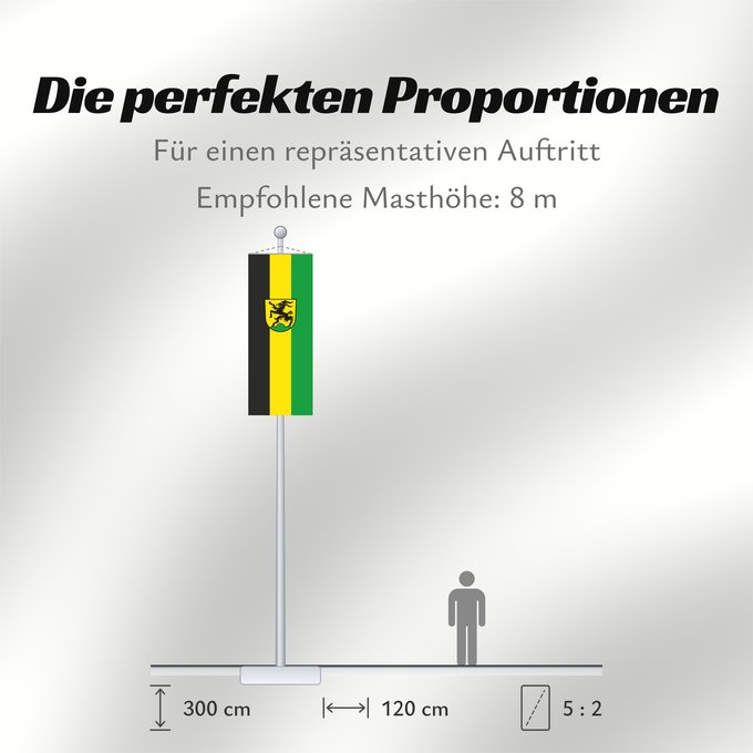 Proportionen der Flagge: Boxberg (Nördliches Baden-Württemberg)