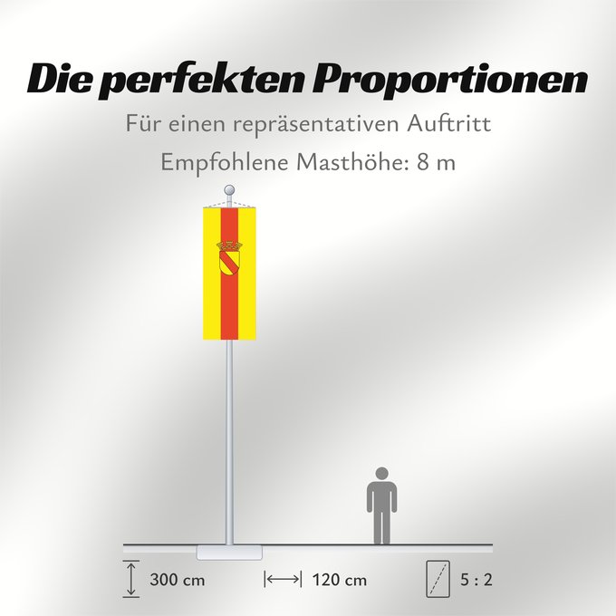 Proportionen der Flagge: Baden-Baden (Nördlicher Schwarzwald)
