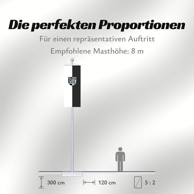 Proportionen der Flagge: Oberderdingen (Nördliches Baden-Württemberg)