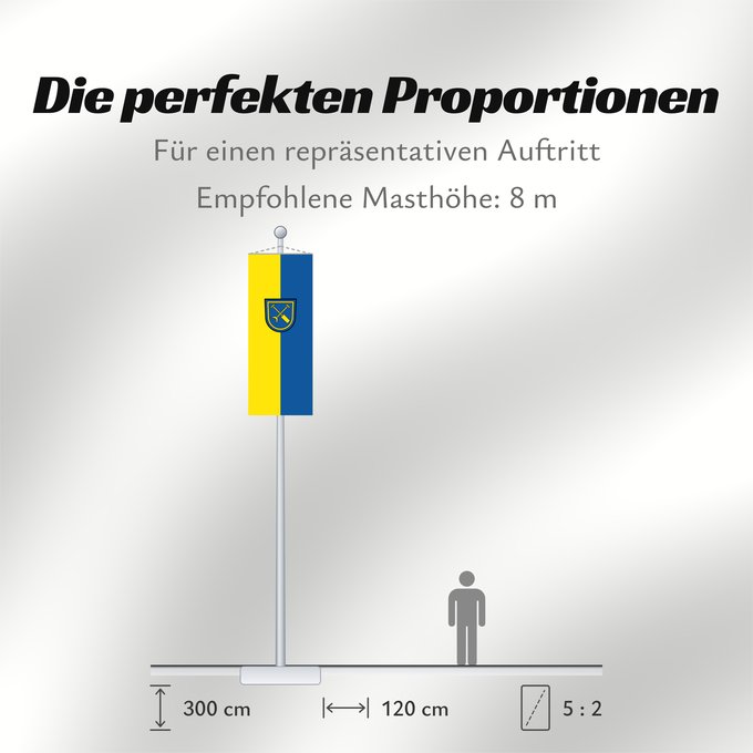Proportionen der Flagge: Linkenheim-Hochstetten (Nördliches Baden-Württemberg)