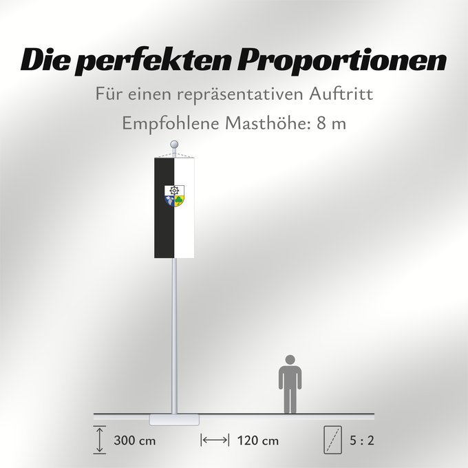 Proportionen der Flagge: Mühlhausen (Nördliches Baden-Württemberg)