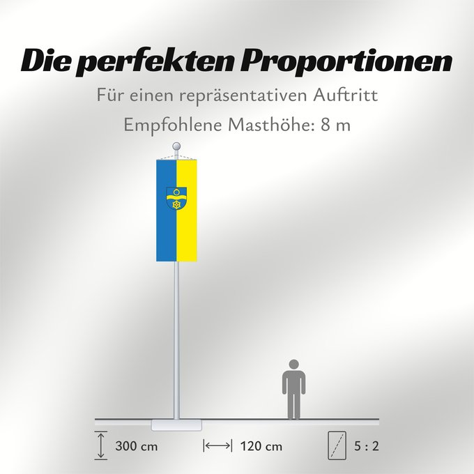 Proportionen der Flagge: Mühlacker (Nördliches Baden-Württemberg)