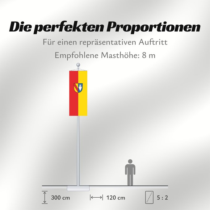 Proportionen der Flagge: Denzlingen (Südlicher Schwarzwald)