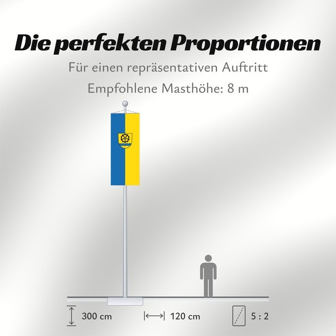 Proportionen der Flagge: Wutöschingen (Südlicher Schwarzwald)