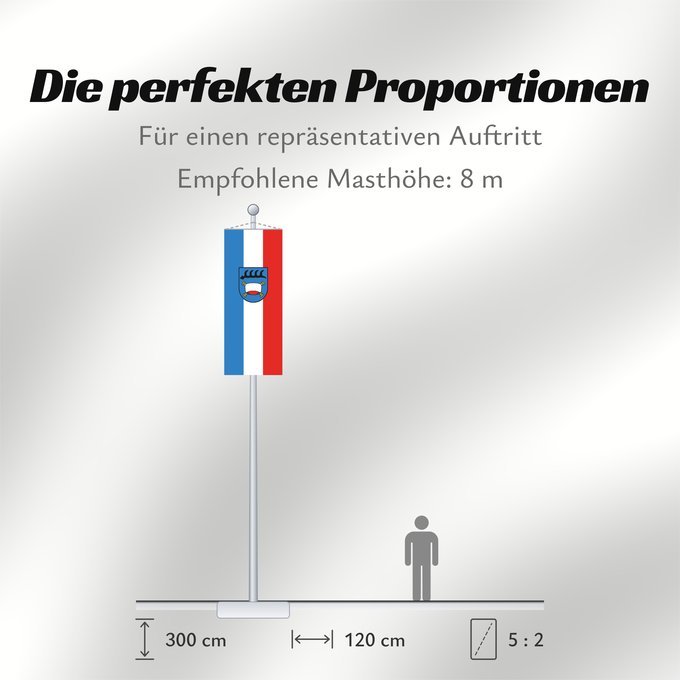 Proportionen der Flagge: Pfullingen (Schwäbische Alb)