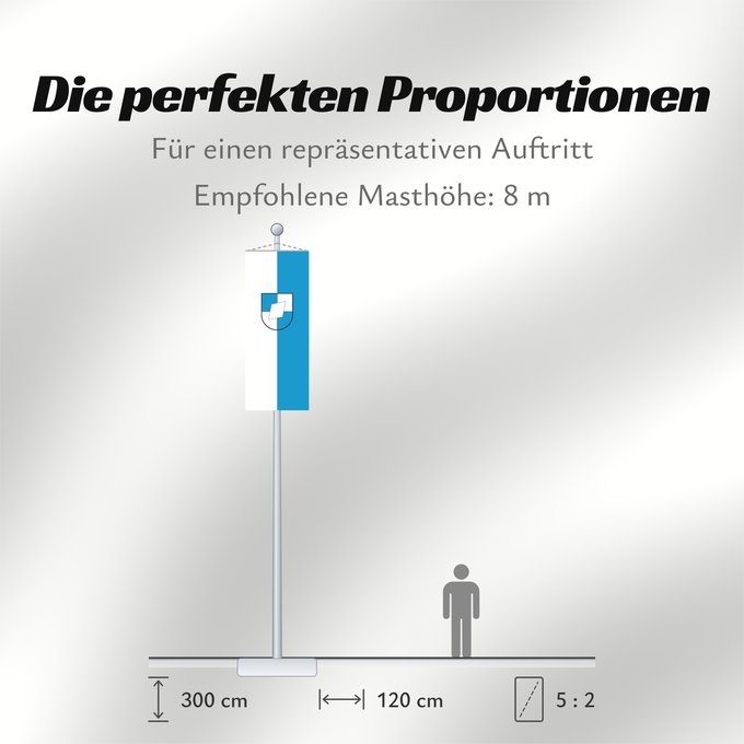 Proportionen der Flagge: Schwendi (Württembergisches Allgäu Oberschwaben)