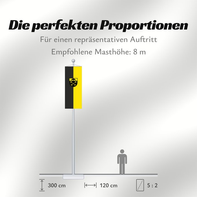 Proportionen der Flagge: Warthausen (Württembergisches Allgäu Oberschwaben)