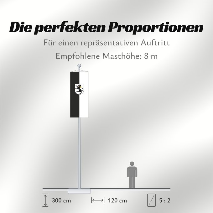 Proportionen der Flagge: Tettnang (Bodensee)