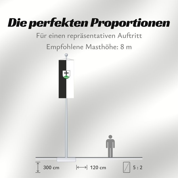 Proportionen der Flagge: Achberg (Württembergisches Allgäu Oberschwaben)