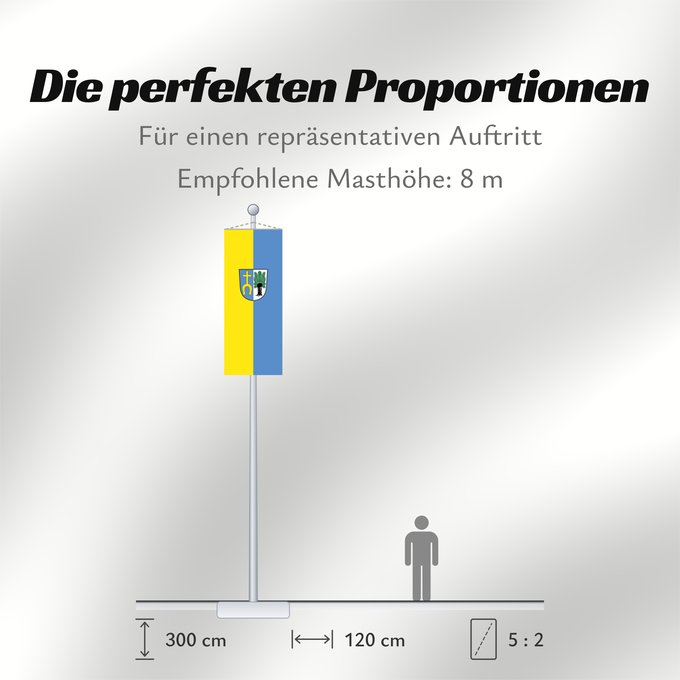 Proportionen der Flagge: Kirchweidach (Inn-Salzach)