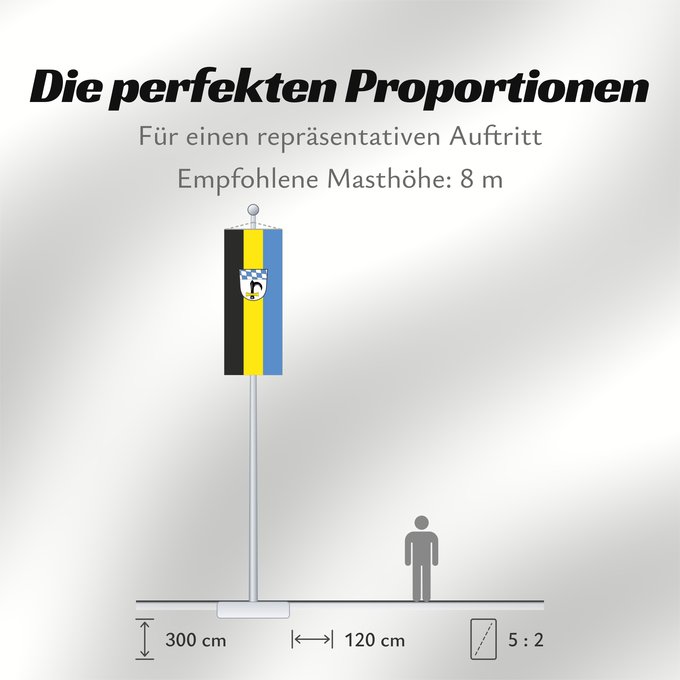 Proportionen der Flagge: Marktl, M (Inn-Salzach)
