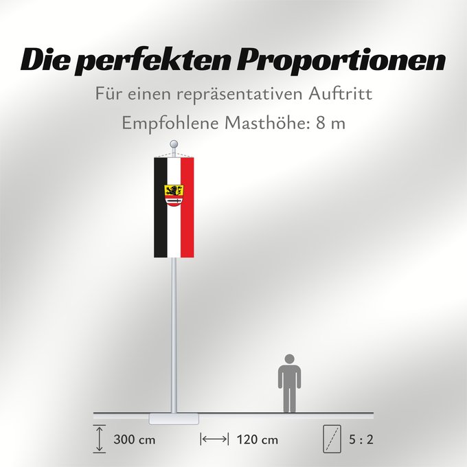 Proportionen der Flagge: Niedertaufkirchen (Inn-Salzach)