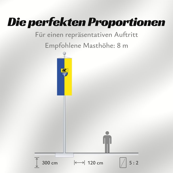 Proportionen der Flagge: Oberbergkirchen (Inn-Salzach)