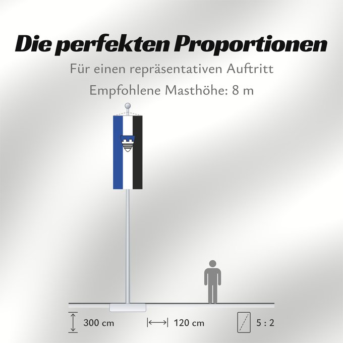 Proportionen der Flagge: Baierbrunn (Münchener Umland)