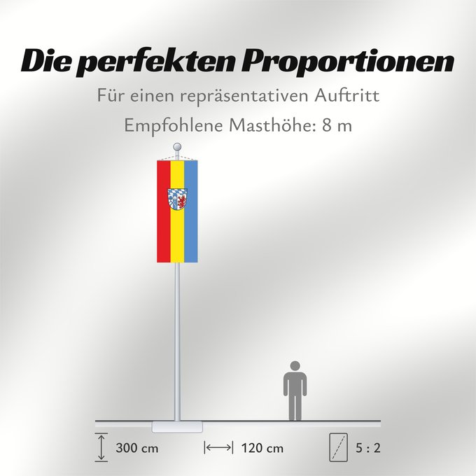 Proportionen der Flagge: Rosenheim (Kreis)