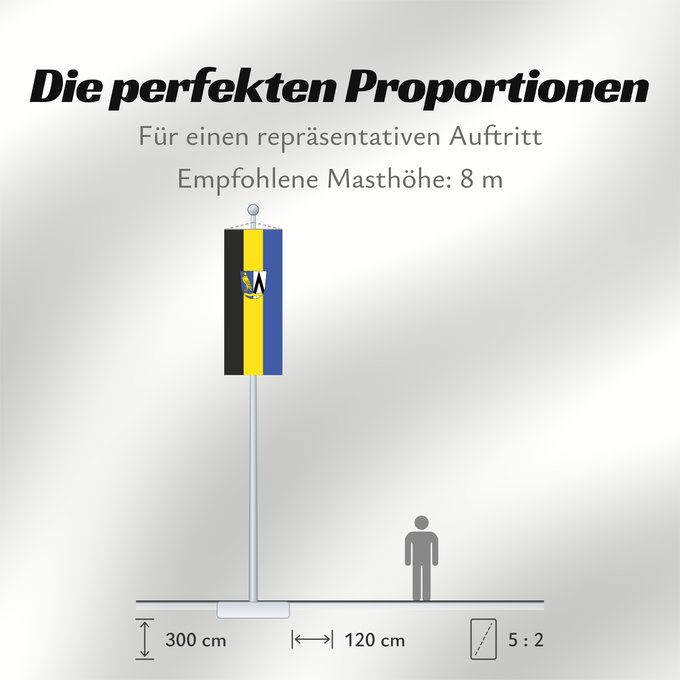 Proportionen der Flagge: Feldkirchen-Westerham (Chiemsee-Alpenland)