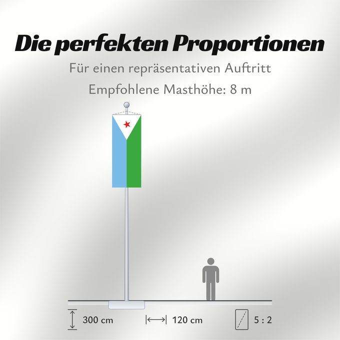 Proportionen der Flagge: Djibouti	Yibuti	Dschibuti	Gibuti	Vo Dschibuti	የጅቡቲ ሰንደቅ ዓላማ	علم جيبوتي	জিবুতির পতাকা	Banniel Djibouti	Džibutská vlajka	Ĝibutio	Djibutiko bandera	Djiboutin	Ala Cîbutî	Džibučio	Sainan i Dziboti	Jiboti	Džibutija	Jabuuti	Djiboutis	Jibuti