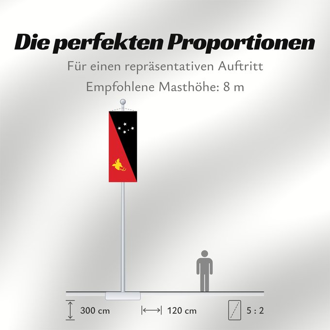 Proportionen der Flagge: Papua New Guinea	Papua New GuineaColours Pantone 186 C for red and 116 C for yellow	Papouasie-Nouvelle-Guinée	Papúa Nueva Guinea	Papua-Neuguineas	Papua Nuova Guinea	Papoea-Nieuw-Guinea	Papua-Nova Guiné	Papui-Nowej Gwinei	علم بابوا غينيا الجديدة	পাপুয়া নি