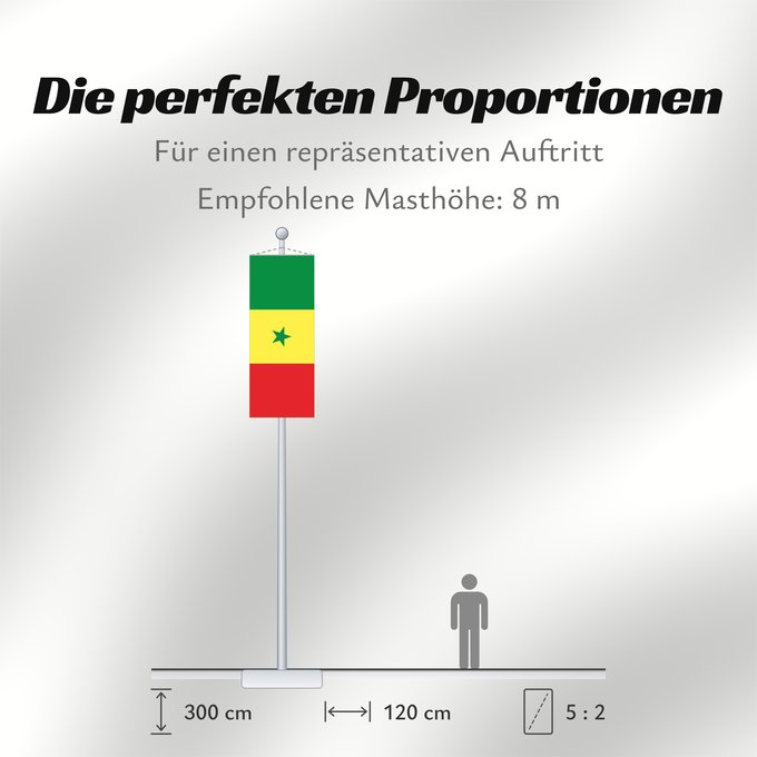 Proportionen der Flagge: Senegal	Sénégal	Senegalo	پرچم سنگال	Senegala